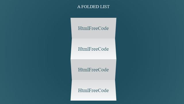 3D HTML Folded List