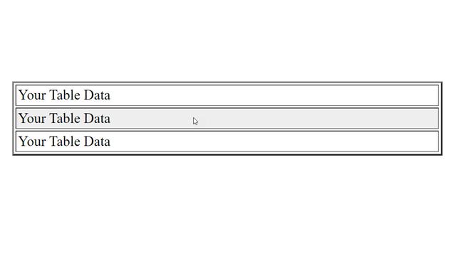 Table with Background Color Change on Mouseover